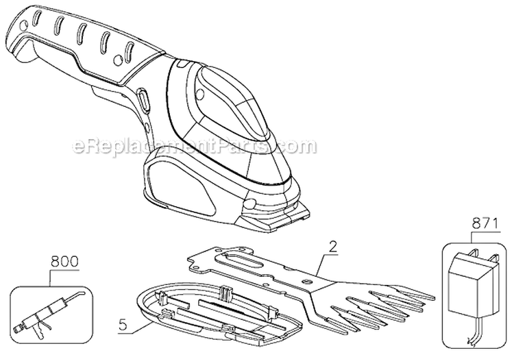 Page A Diagram and Parts List for GSN30 Type 1 Black and Decker Nibbler & Shears